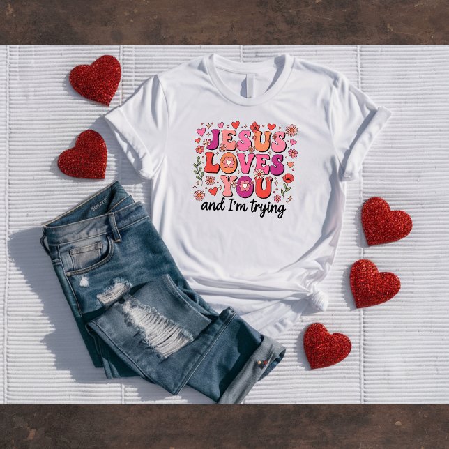 Camiseta engraçada cristã Jesus te ama (Criador carregado)