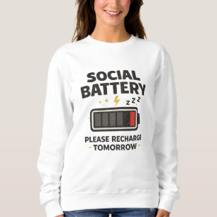 Camiseta engraçada da Bateria Social do Introverti
