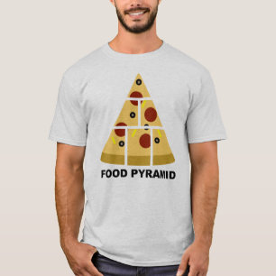 Camiseta engraçada da pirâmide alimentar de pizza