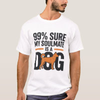 Camiseta Engraçada de Alma Gêmea Cachorro Design V