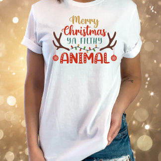 Camiseta Engraçada De Animais De Natal