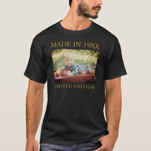 Camiseta engraçada de aniversário com foto persona