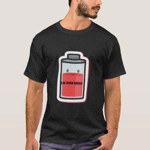 Camiseta engraçada de baixa bateria social Humor d