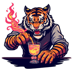 Camiseta Engraçada de Barman Tigre Presente para