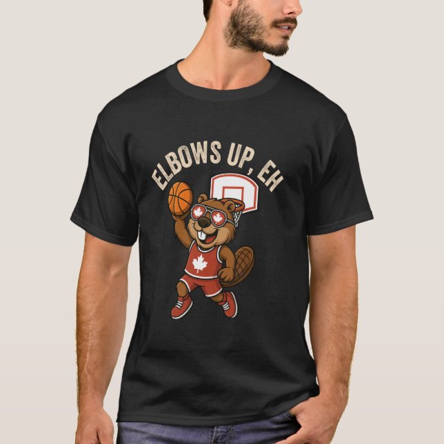 Camiseta engraçada de basquete do Canadá Eh Cotove (Frente)