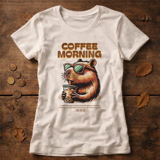 Camiseta engraçada de bebedor de café da manhã
