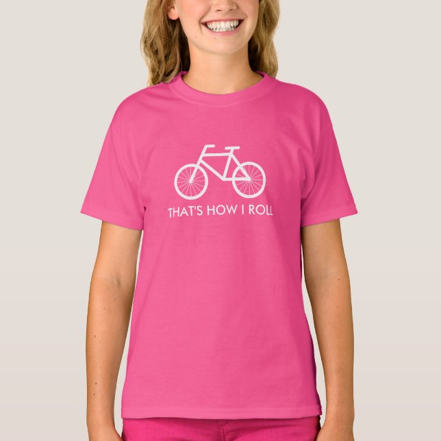 Camiseta engraçada de bicicleta para menina | É as (Frente)