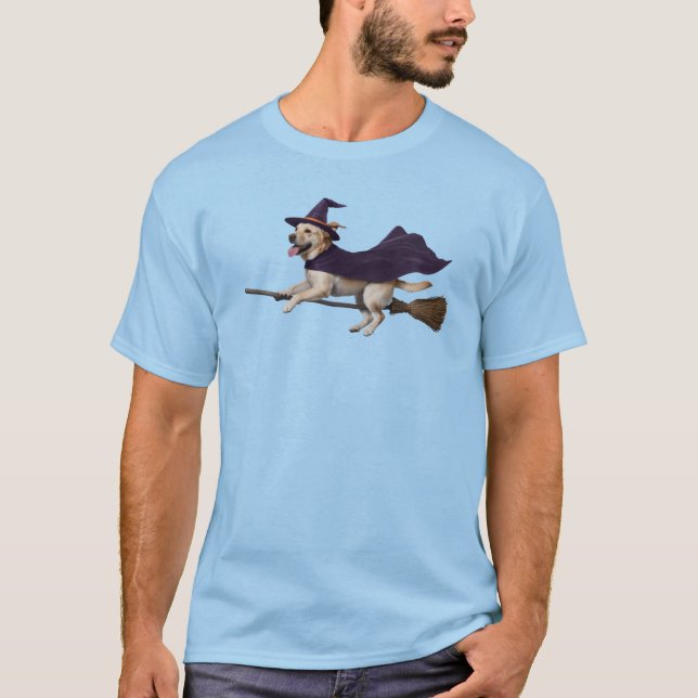Camiseta engraçada de bruxa Labrador Retriever (Frente)
