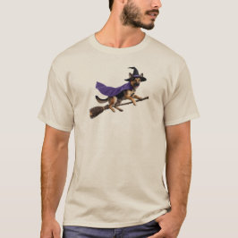 Camiseta engraçada de bruxa Pastor Alemão