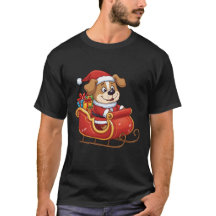 Camiseta engraçada de cachorro de Natal | Trenó do