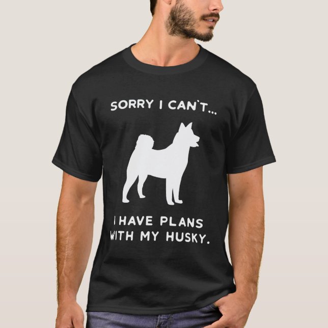 Camiseta engraçada de cachorro Husky Presente Sled (Frente)