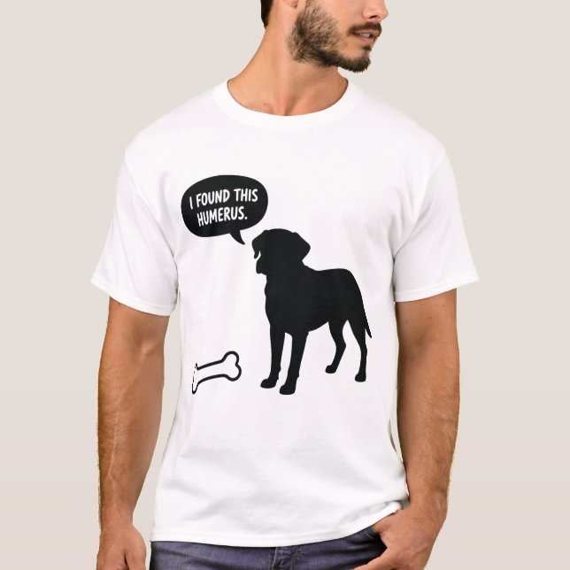 Camiseta engraçada de cachorro labrador com piada  (Frente)