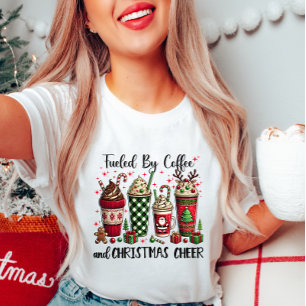 Camiseta Engraçada de Café de Natal - Alimentada p