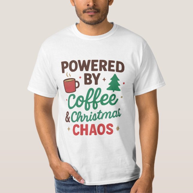 Camiseta engraçada de café e Natal (Frente)