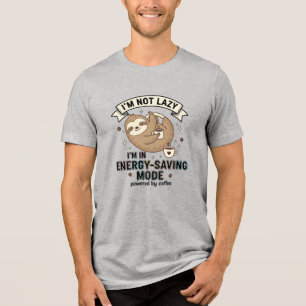Camiseta engraçada de café modo de economia de ene