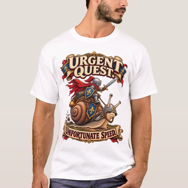 Camiseta engraçada de Cavaleiro Lesma Medieval | M (Frente)