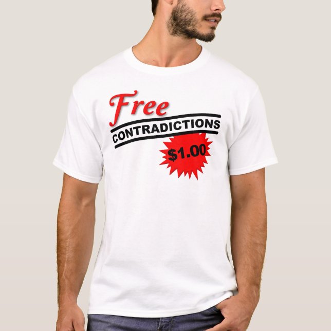 Camiseta engraçada de Contradições Livres (Frente)