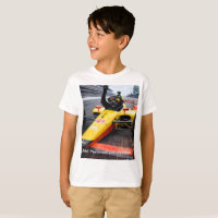 Camiseta engraçada de corrida de carro para crianç
