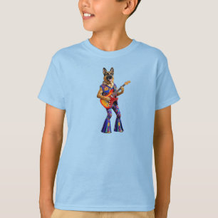 Camiseta engraçada de criança de estrela de rock P