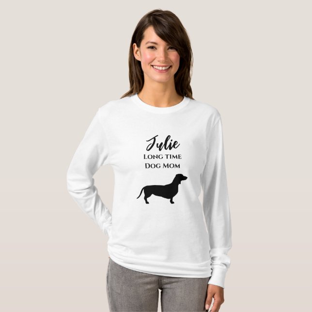 Camiseta engraçada de Dachshund para mães de cacho (Frente Completa)