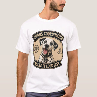 Camiseta engraçada de dálmata Coordenador de Caos 