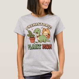Camiseta engraçada de dinossauro comendo planta de