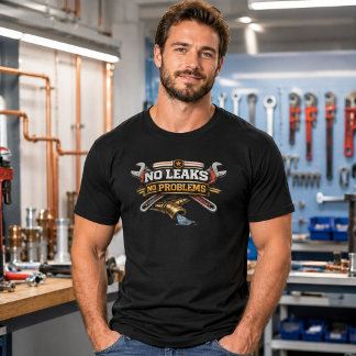 Camiseta engraçada de encanador sem vazamentos sem