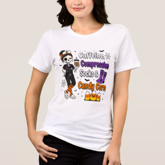Camiseta engraçada de enfermeira esqueleto de Hall