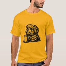 Camiseta engraçada de esboço de cão desgrenhado be