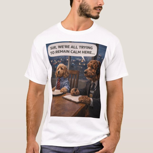Camiseta engraçada de escritório de cachorro - Pre (Frente)