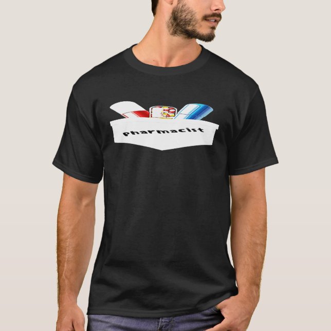 Camiseta engraçada de farmacêutico com remédio e b (Frente)