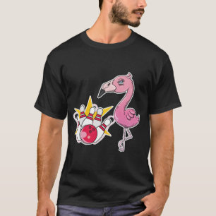 Camiseta engraçada de flamingo de boliche para jog
