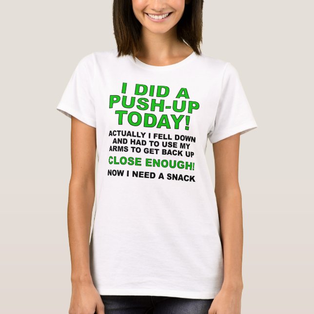 Camiseta engraçada de flexão de braço (Frente)