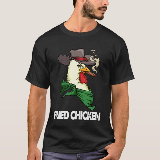 Camiseta engraçada de frango defumado branco Frang (Frente)