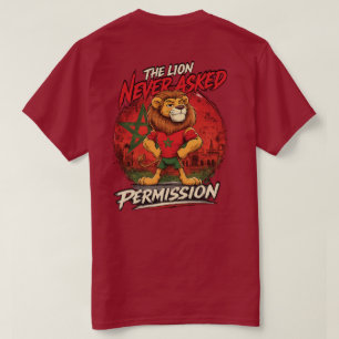 Camiseta engraçada de futebol do Leão de Marrocos