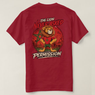 Camiseta engraçada de futebol do Leão de Marrocos