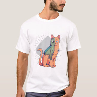 Camiseta engraçada de gato alienígena de ficção ci