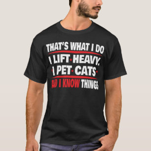 Camiseta engraçada de gato animal levantamento de