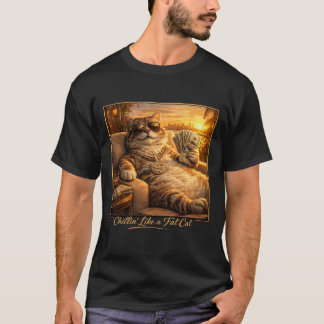 Camiseta engraçada de gato 'Chillin' Like a Fat Ca