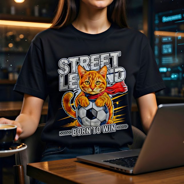 Camiseta Engraçada de Gato de Futebol - Presente p (Criador carregado)