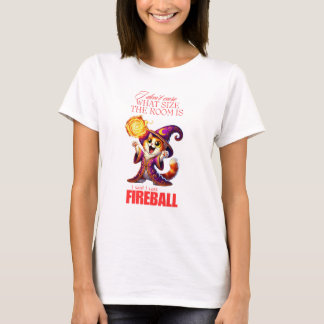 Camiseta Engraçada de Gato DnD Fireball
