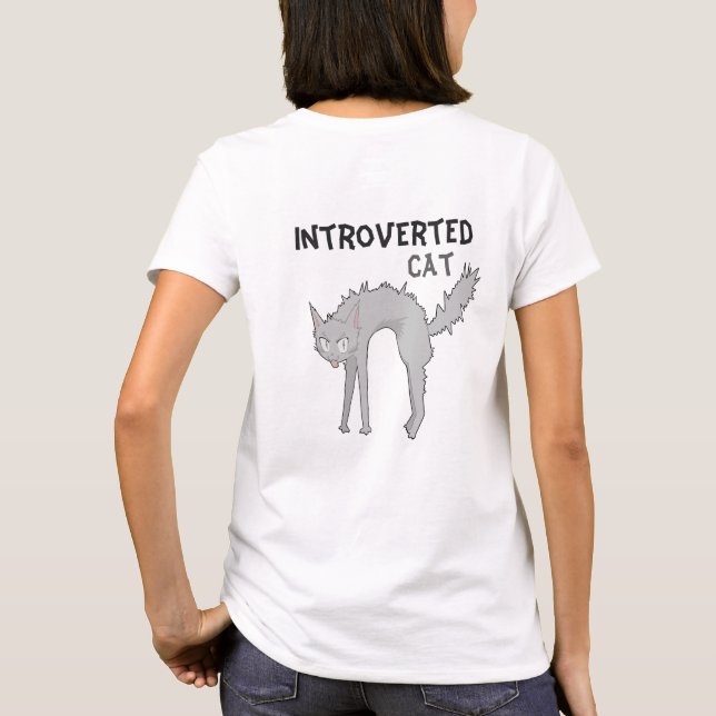 Camiseta engraçada de gato introvertido | presente (Verso)