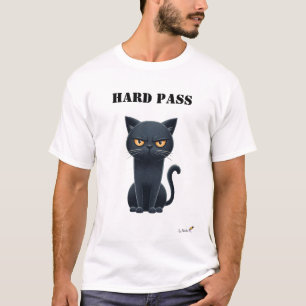 Camiseta Engraçada de Gato Mal-Humorado Hard Pass