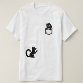 Camiseta engraçada de gato preto