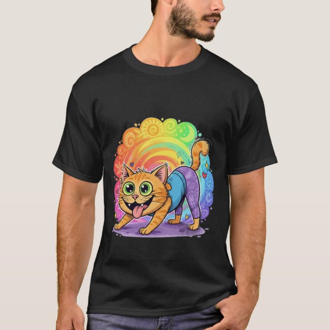 Camiseta engraçada de gato yoga – Presente para am (Frente)