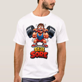 Camiseta engraçada de ginásio com design de muscul