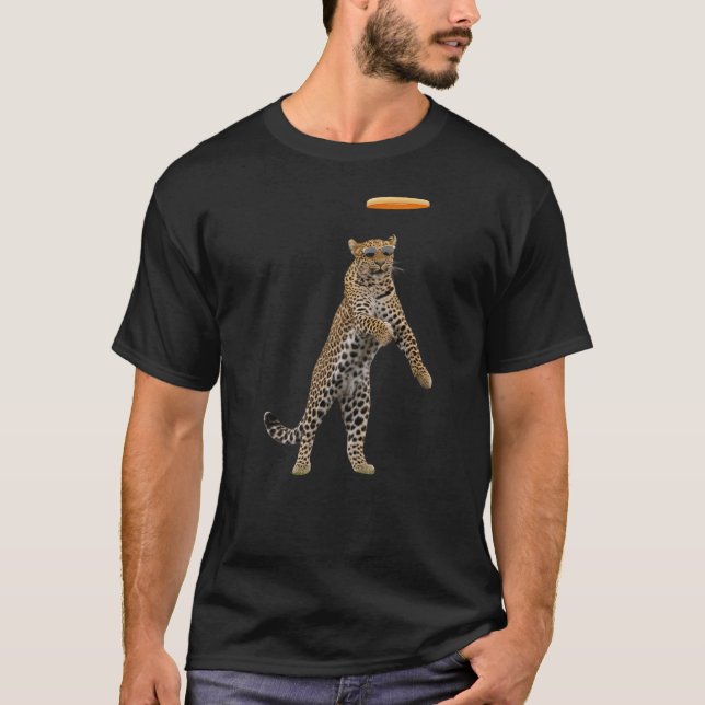 Camiseta engraçada de golfe de disco Leopardo (Frente)