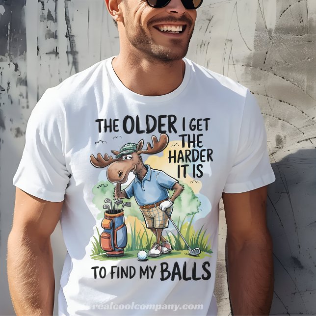 Camiseta engraçada de golfe está ficando mais difí (Criador carregado)
