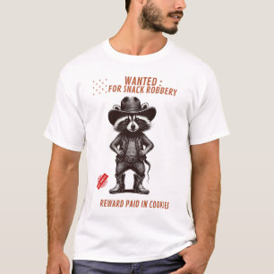 Camiseta Engraçada de Guaxinim Cowboy - Procurado 