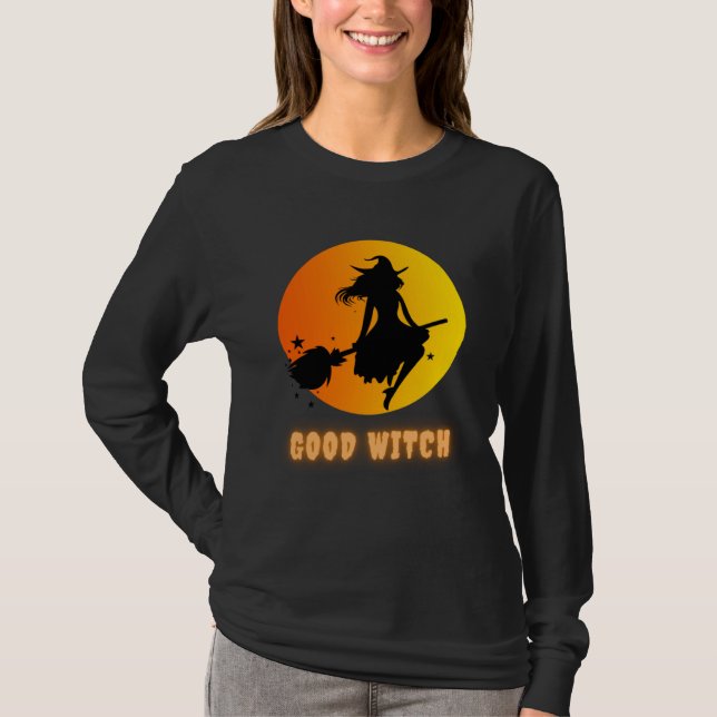 Camiseta engraçada de Halloween com a Boa Feiticei (Frente)